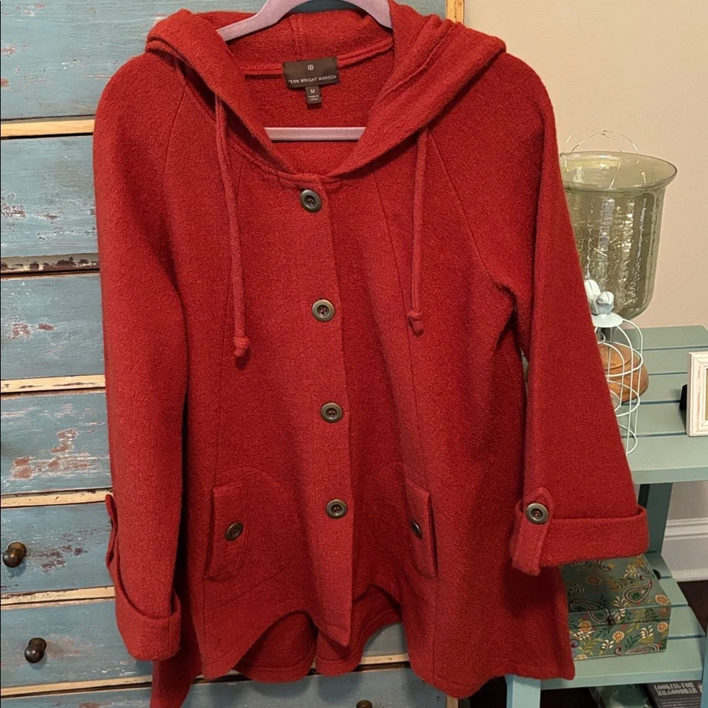 Fenn Wright Manson Rust Knit Jacket, Sz Med. 100% wool - Picture 2 of 10